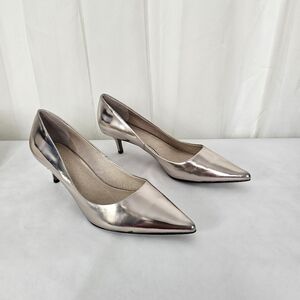 Pure Navy Donata Matte Bronze Metallic Leather Pumps Size 8